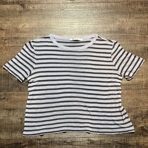 T by Alexander Wang Purple and Black Striped Tee